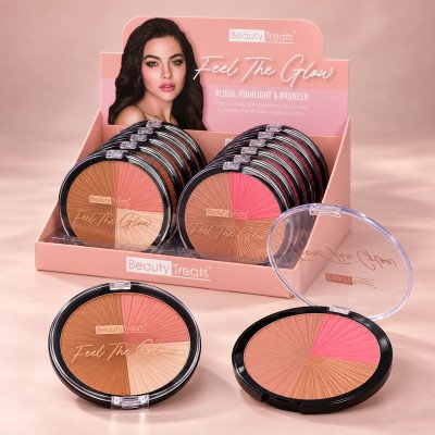Beauty Treats 385 Feel the Glow Face Kit Blush Highlight & Bronzer - 12pcs