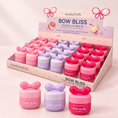 Beauty Treats 674 Bow Bliss Tinted Lip Balm Built-in Silicone Applicator - 24pcs