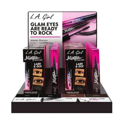LA Girl GPD589 Jetsetter 2 Colors Mascara & Eyeliner Display Set